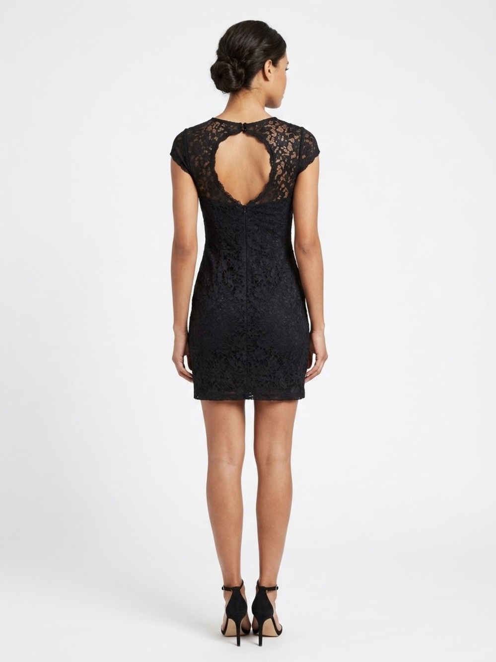 Studio Y Black Lace Fit-and-Flare Dress